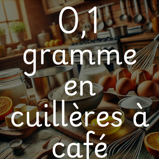 0,1 gramme en cuillères à café