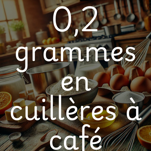 0,2 grammes en cuillères à café