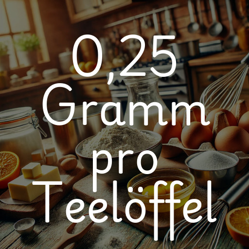 0,25 Gramm pro Teelöffel