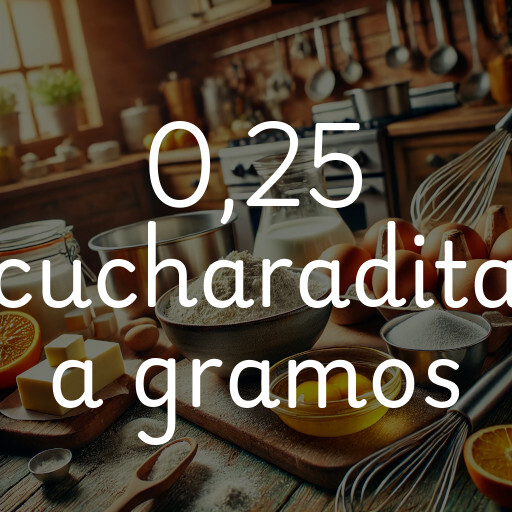 0,25 cucharadita a gramos