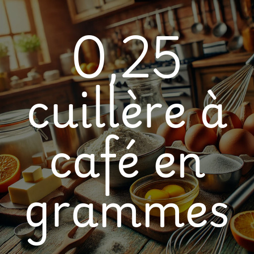 0,25 cuillère à café en grammes