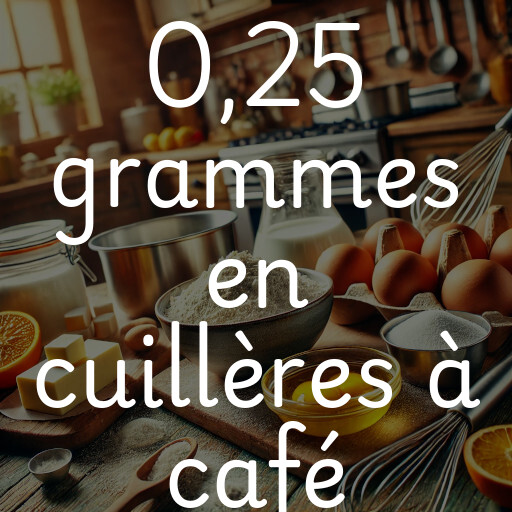 0,25 grammes en cuillères à café