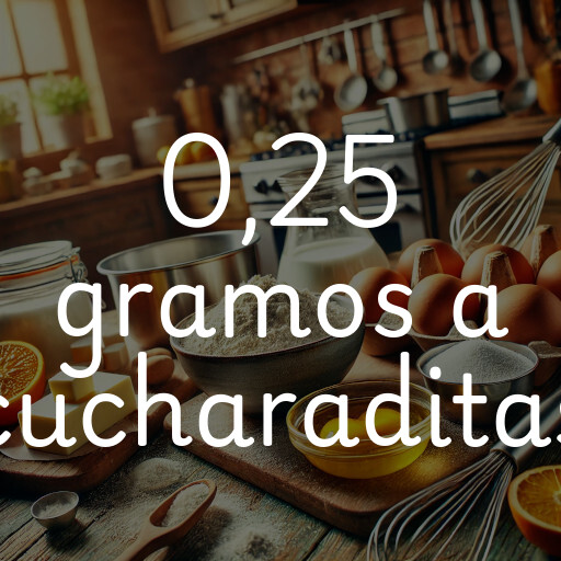 0,25 gramos a cucharaditas