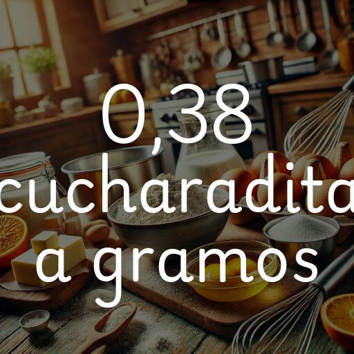 0,38 cucharadita a gramos