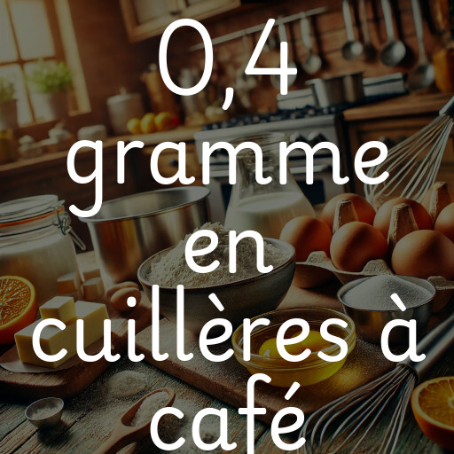 0,4 gramme en cuillères à café