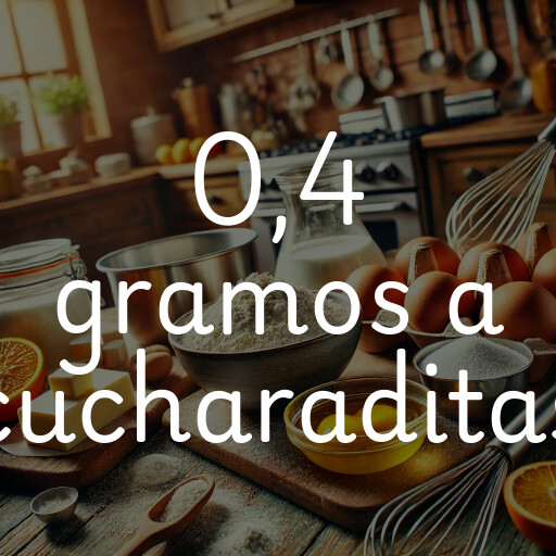 0,4 gramos a cucharaditas