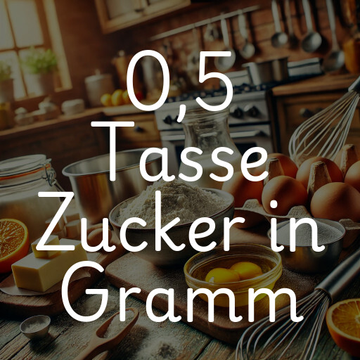 0,5 Tasse Zucker in Gramm