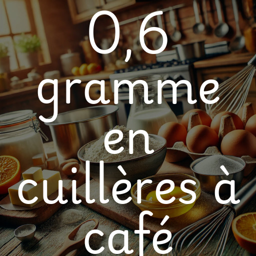 0,6 gramme en cuillères à café