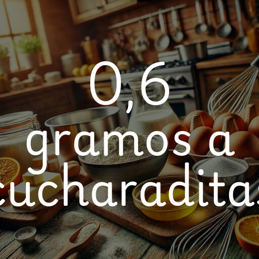 0,6 gramos a cucharaditas