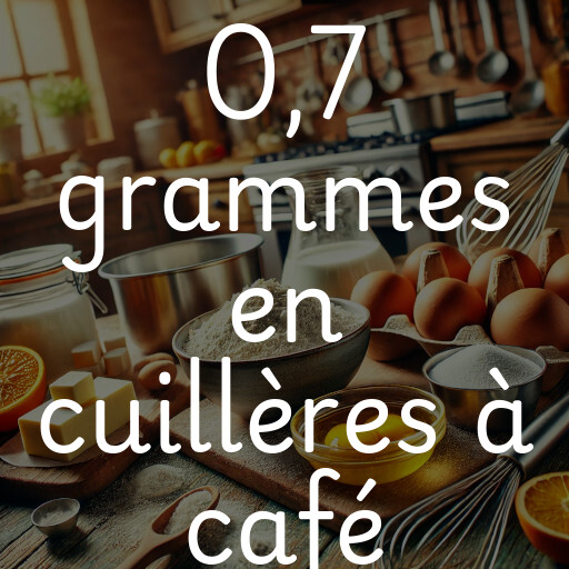 0,7 grammes en cuillères à café