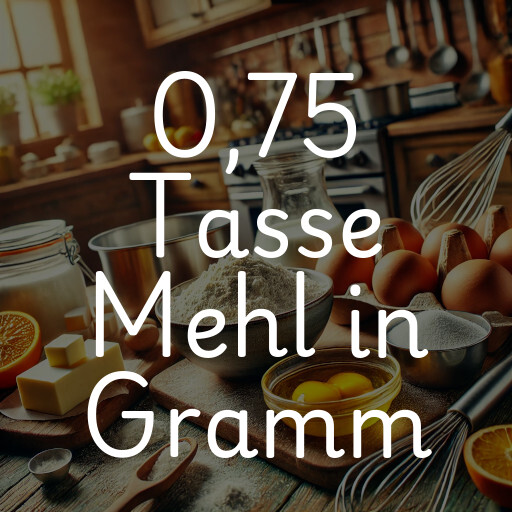 0,75 Tasse Mehl in Gramm