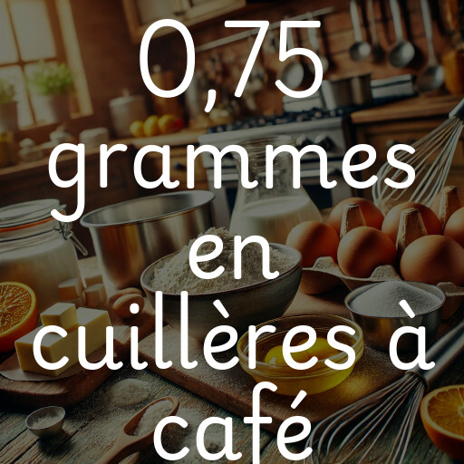 0,75 grammes en cuillères à café