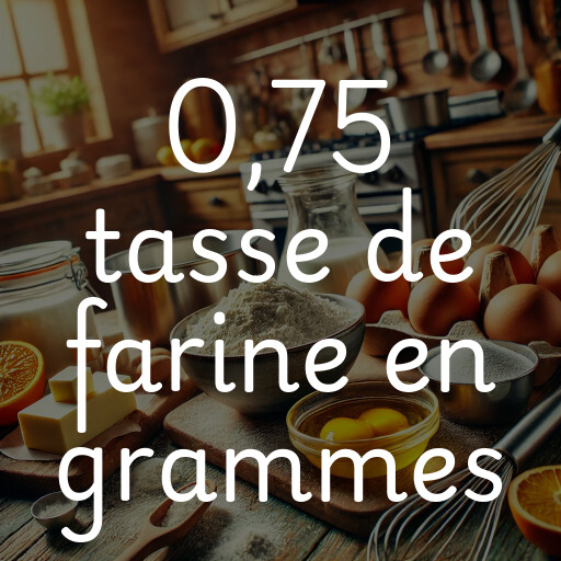 0,75 tasse de farine en grammes