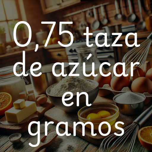 0,75 taza de azúcar en gramos