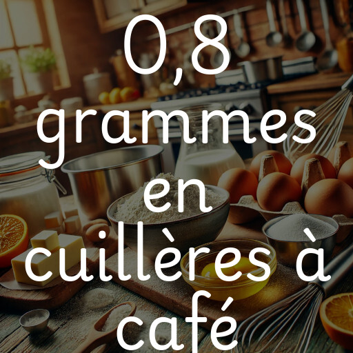 0,8 grammes en cuillères à café