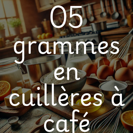 05 grammes en cuillères à café