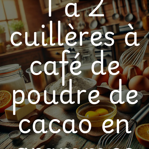 1 à 2 cuillères à café de poudre de cacao en grammes