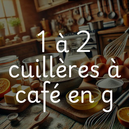 1 à 2 cuillères à café en g