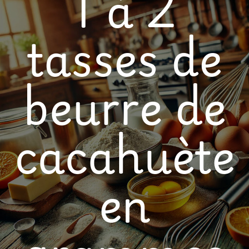 1 à 2 tasses de beurre de cacahuète en grammes