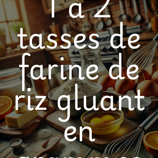 1 à 2 tasses de farine de riz gluant en grammes