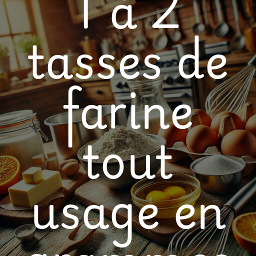 1 à 2 tasses de farine tout usage en grammes