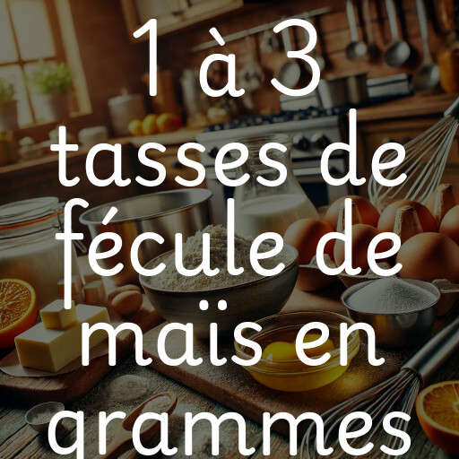 1 à 3 tasses de fécule de maïs en grammes