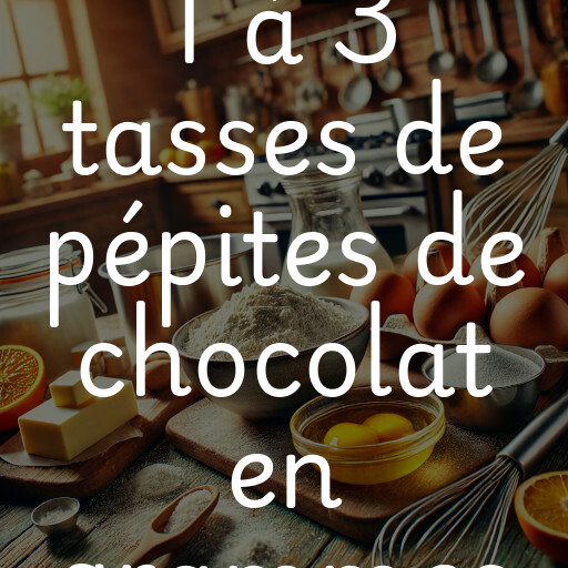 1 à 3 tasses de pépites de chocolat en grammes