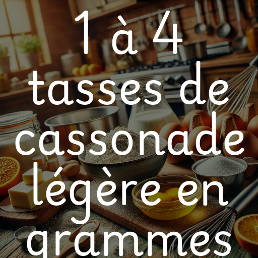 1 à 4 tasses de cassonade légère en grammes