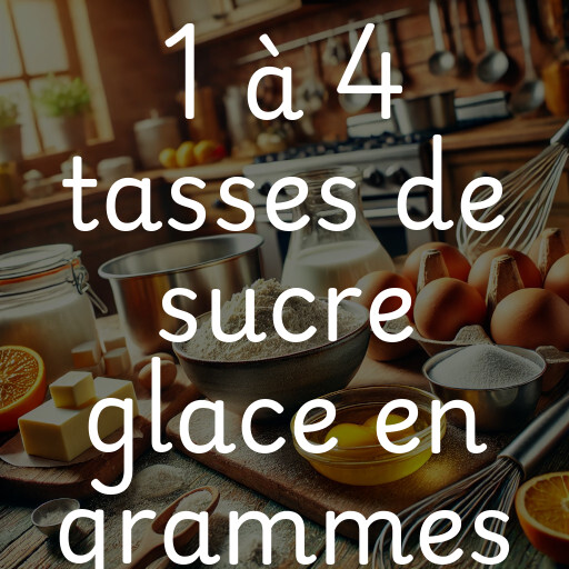 1 à 4 tasses de sucre glace en grammes