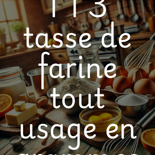 1 1 3 tasse de farine tout usage en grammes