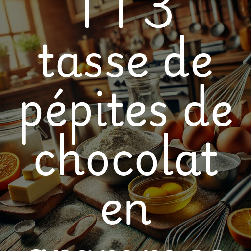 1 1 3 tasse de pépites de chocolat en grammes