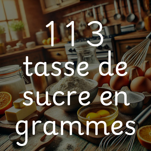 1 1 3 tasse de sucre en grammes