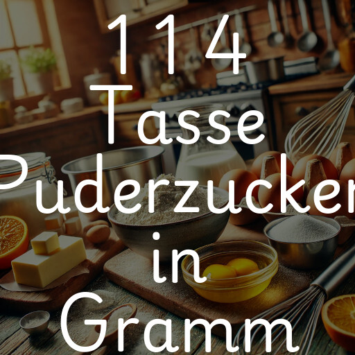 1 1 4 Tasse Puderzucker in Gramm