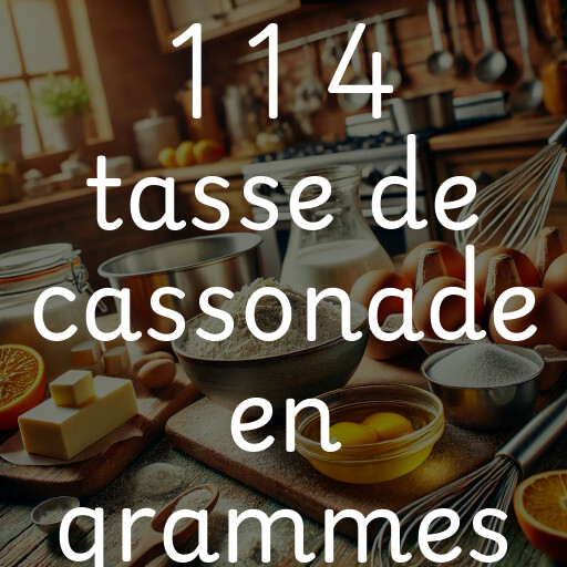 1 1 4 tasse de cassonade en grammes