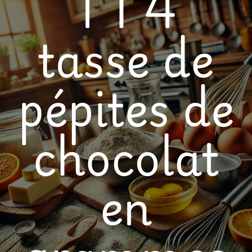 1 1 4 tasse de pépites de chocolat en grammes