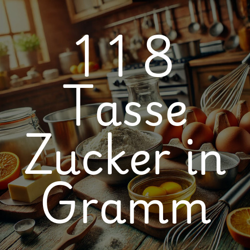 1 1 8 Tasse Zucker in Gramm