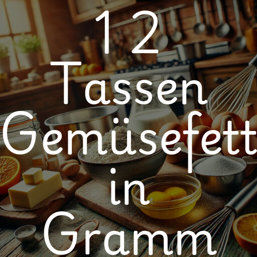 1 2 Tassen Gemüsefett in Gramm