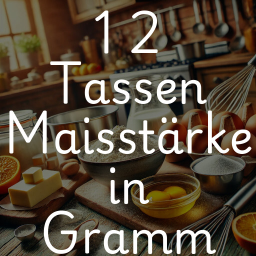 1 2 Tassen Maisstärke in Gramm