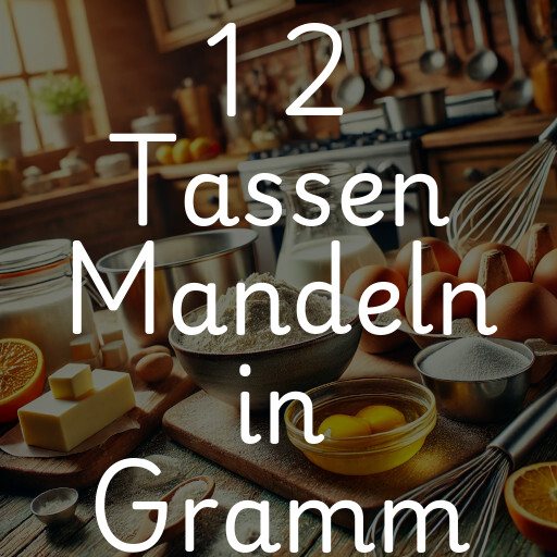 1 2 Tassen Mandeln in Gramm