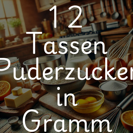 1 2 Tassen Puderzucker in Gramm