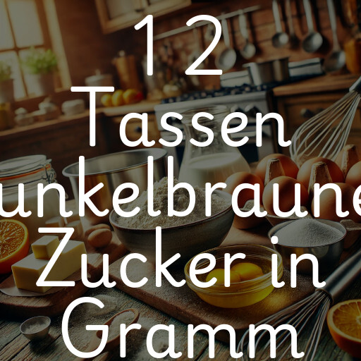 1 2 Tassen dunkelbrauner Zucker in Gramm