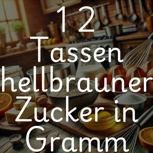 1 2 Tassen hellbrauner Zucker in Gramm