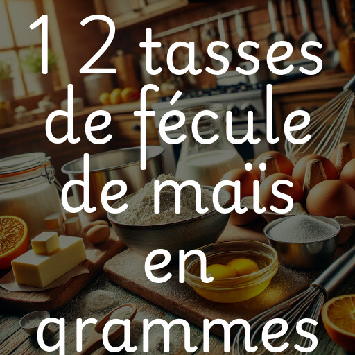 1 2 tasses de fécule de maïs en grammes