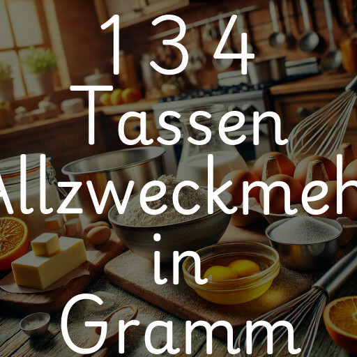 1 3 4 Tassen Allzweckmehl in Gramm