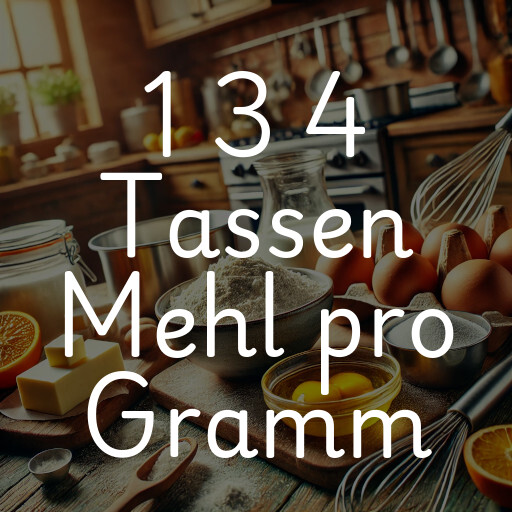 1 3 4 Tassen Mehl pro Gramm