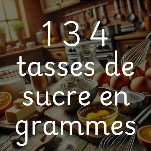 1 3 4 tasses de sucre en grammes