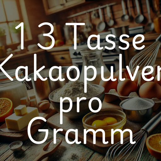 1 3 Tasse Kakaopulver pro Gramm