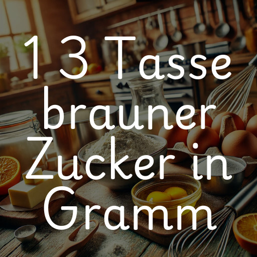 1 3 Tasse brauner Zucker in Gramm