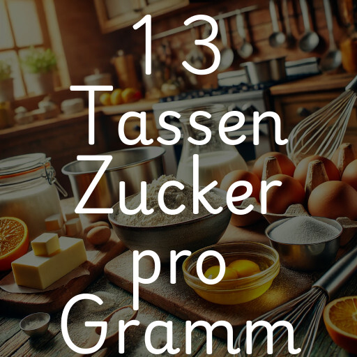 1 3 Tassen Zucker pro Gramm