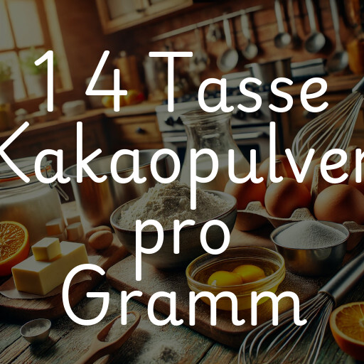 1 4 Tasse Kakaopulver pro Gramm